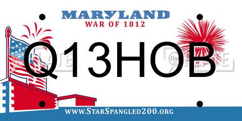 Q13HOB Maryland License Plate