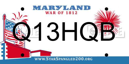 Q13HQB Maryland License Plate