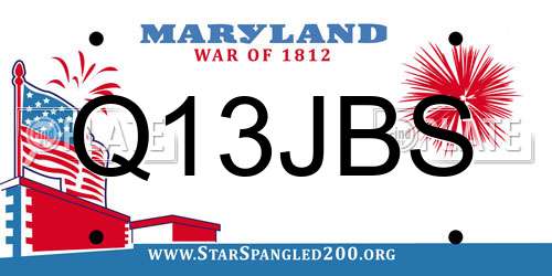 Q13JBS Maryland License Plate