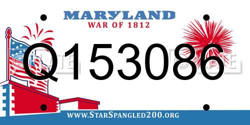 Q153086 Maryland License Plate