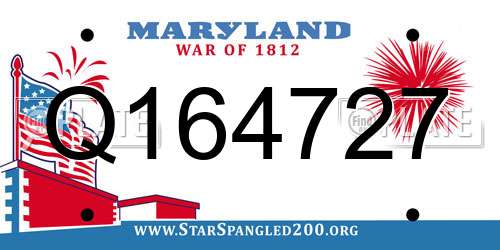 Q164727 Maryland License Plate