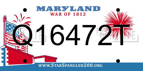 Q16472T Maryland License Plate