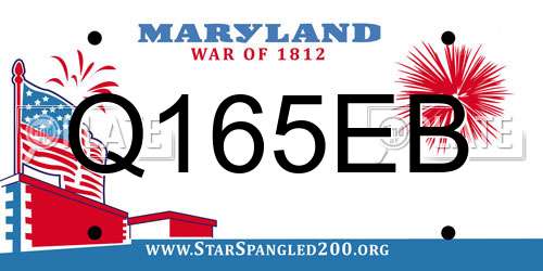 Q165EB Maryland License Plate