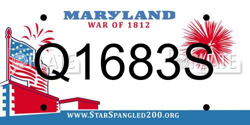 Q1683S Maryland License Plate