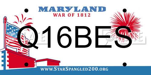 Q16BES Maryland License Plate