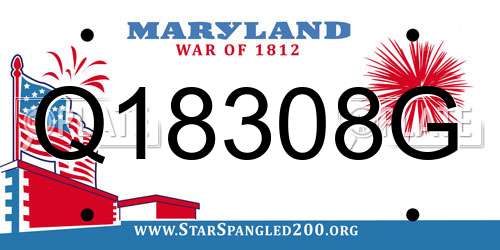 Q18308G Maryland License Plate
