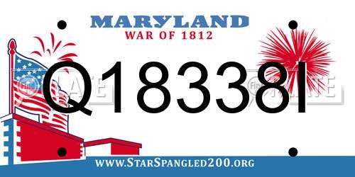 Q18338I Maryland License Plate