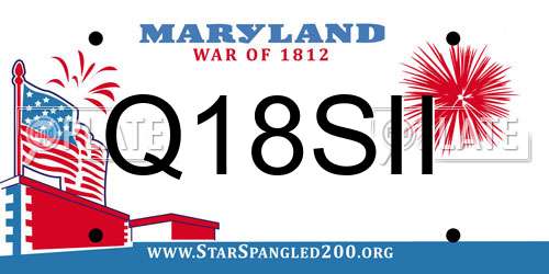 Q18SII Maryland License Plate