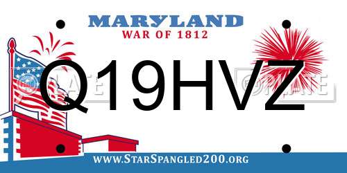 Q19HVZ Maryland License Plate