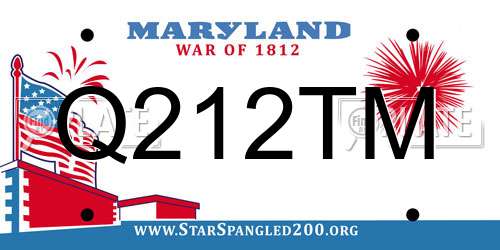 Q212TM Maryland License Plate