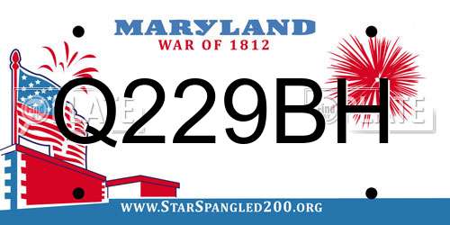 Q229BH Maryland License Plate