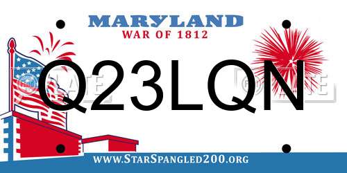 Q23LQN Maryland License Plate