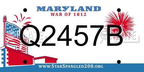 Q2457B Maryland License Plate