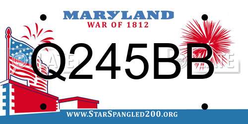 Q245BB Maryland License Plate