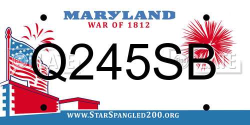 Q245SB Maryland License Plate