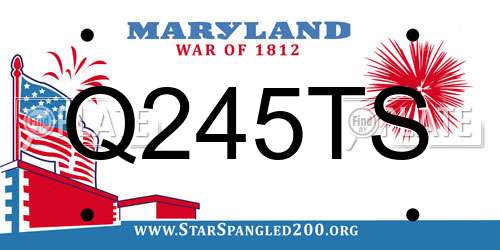 Q245TS Maryland License Plate