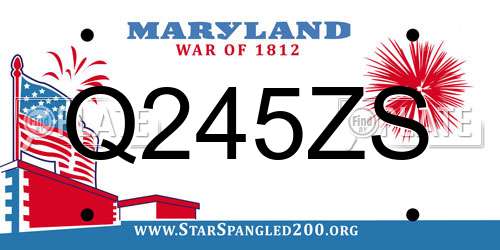 Q245ZS Maryland License Plate