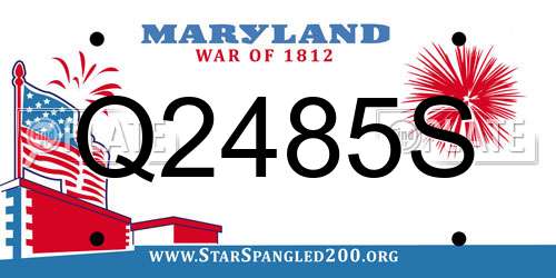 Q2485S Maryland License Plate