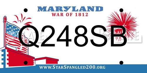 Q248SB Maryland License Plate