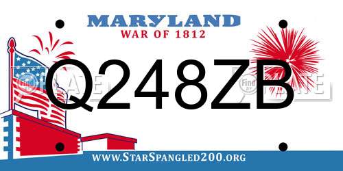 Q248ZB Maryland License Plate