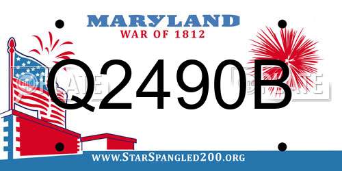 Q2490B Maryland License Plate