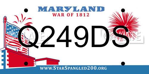 Q249DS Maryland License Plate