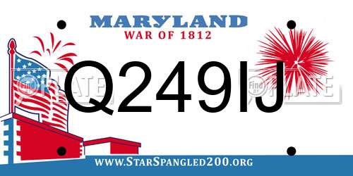 Q249IJ Maryland License Plate