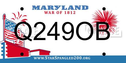 Q249OB Maryland License Plate