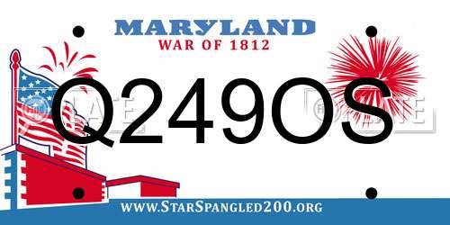 Q249OS Maryland License Plate
