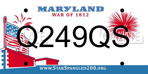 Q249QS Maryland License Plate