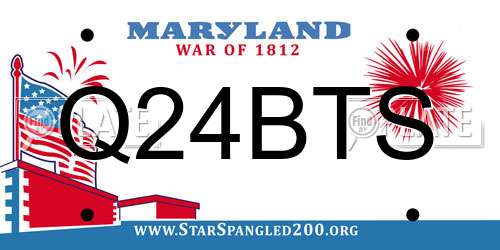Q24BTS Maryland License Plate