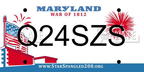 Q24SZS Maryland License Plate
