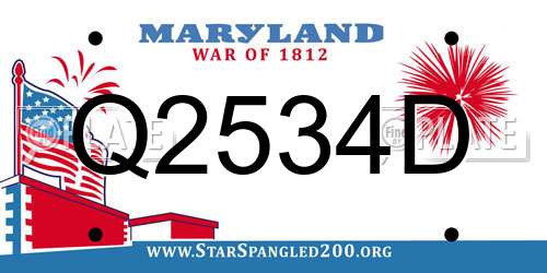 Q2534D Maryland License Plate