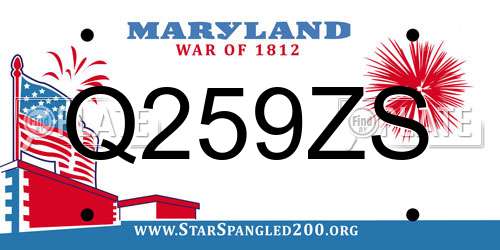 Q259ZS Maryland License Plate