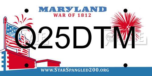 Q25DTM Maryland License Plate