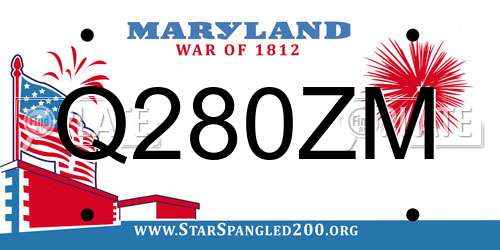 Q280ZM Maryland License Plate
