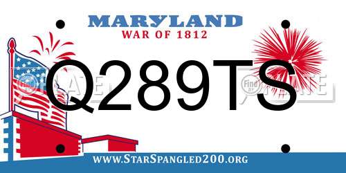 Q289TS Maryland License Plate