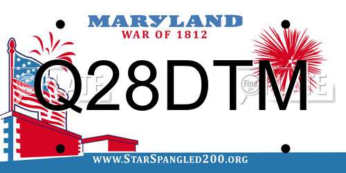 Q28DTM Maryland License Plate