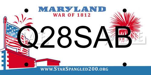 Q28SAB Maryland License Plate