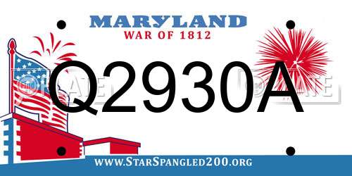 Q2930A Maryland License Plate