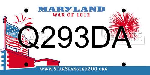 Q293DA Maryland License Plate