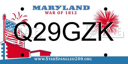 Q29GZK Maryland License Plate