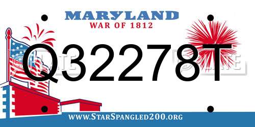 Q32278T Maryland License Plate