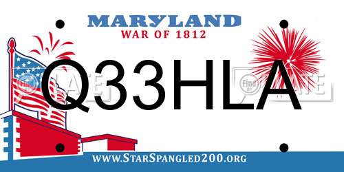 Q33HLA Maryland License Plate
