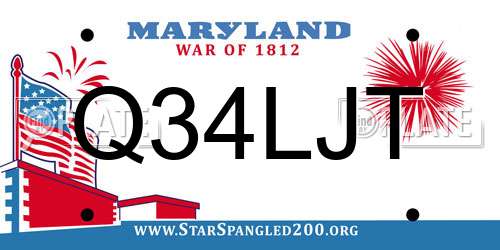 Q34LJT Maryland License Plate