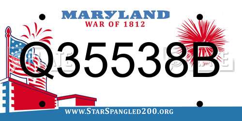 Q35538B Maryland License Plate