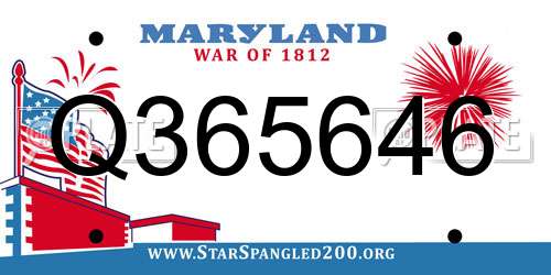 Q365646 Maryland License Plate
