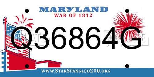 Q36864G Maryland License Plate