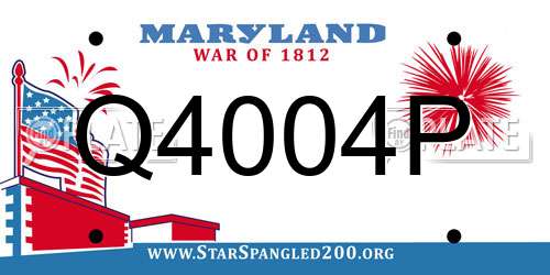 Q4004P Maryland License Plate