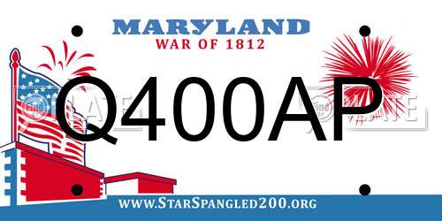 Q400AP Maryland License Plate
